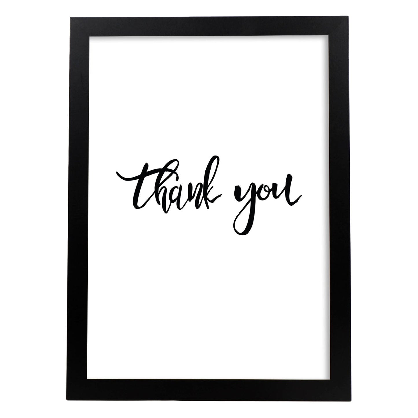 Lámina con mensajes felices en blanco y negro.Poster 'Gracias'-Artwork-Nacnic-A3-Marco Negro-Nacnic Estudio SL