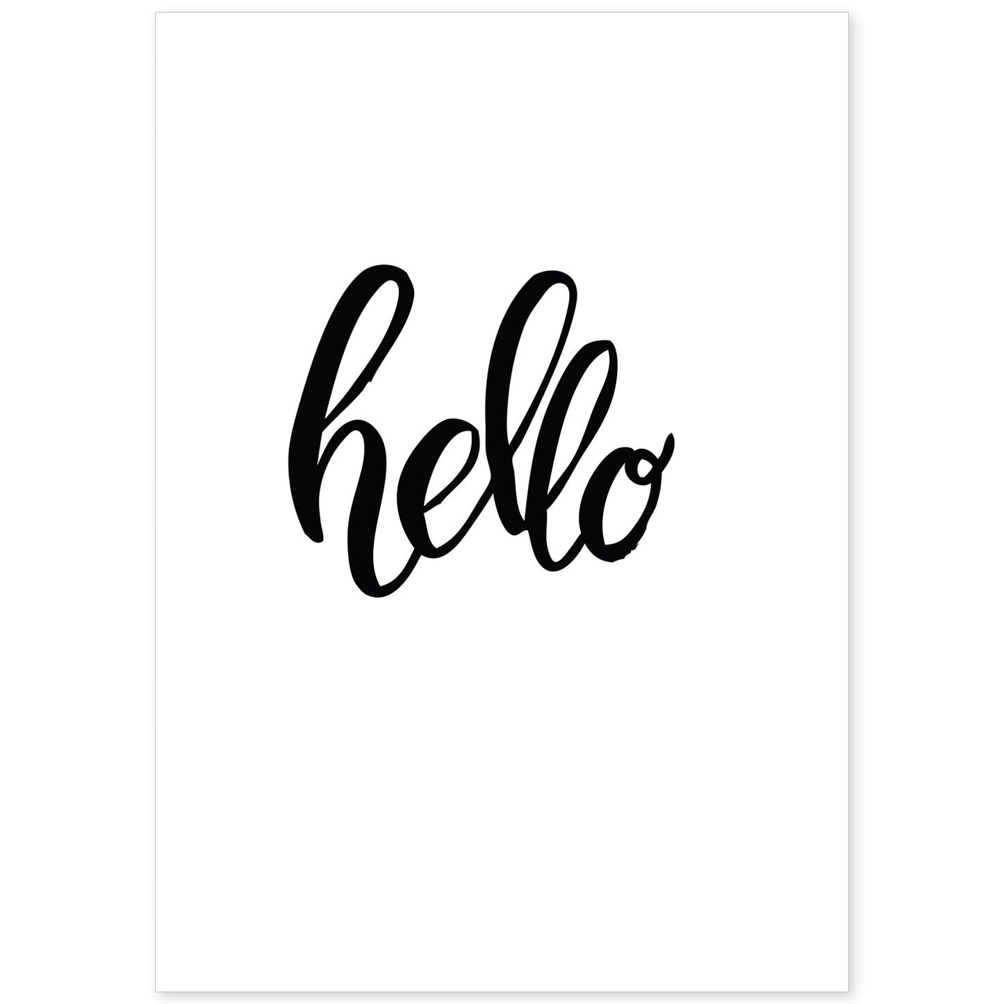 Lámina con mensajes felices en blanco y negro.Poster 'Hola'-Artwork-Nacnic-A4-Sin marco-Nacnic Estudio SL