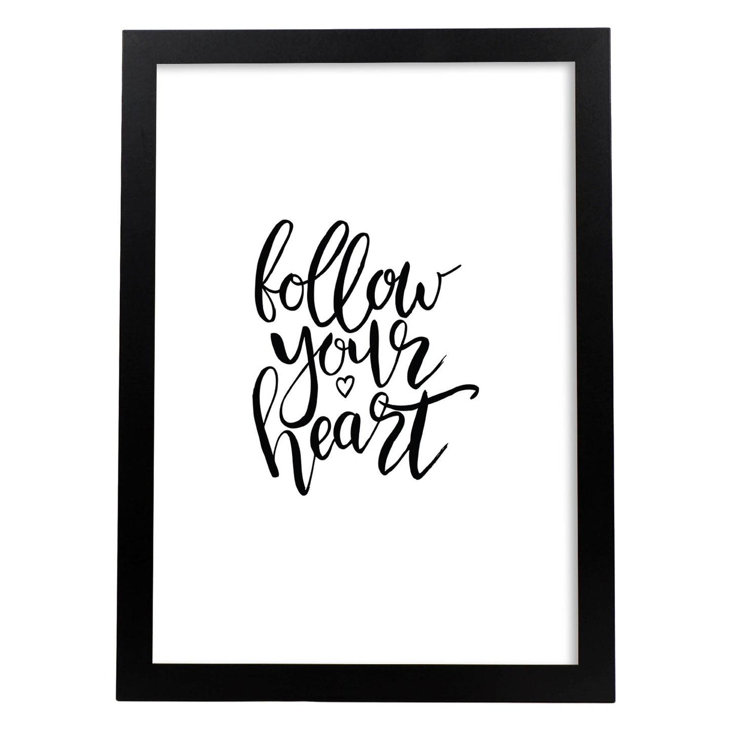 Lámina con mensajes felices en blanco y negro.Poster 'Sigue Tus Sueños'-Artwork-Nacnic-A3-Marco Negro-Nacnic Estudio SL