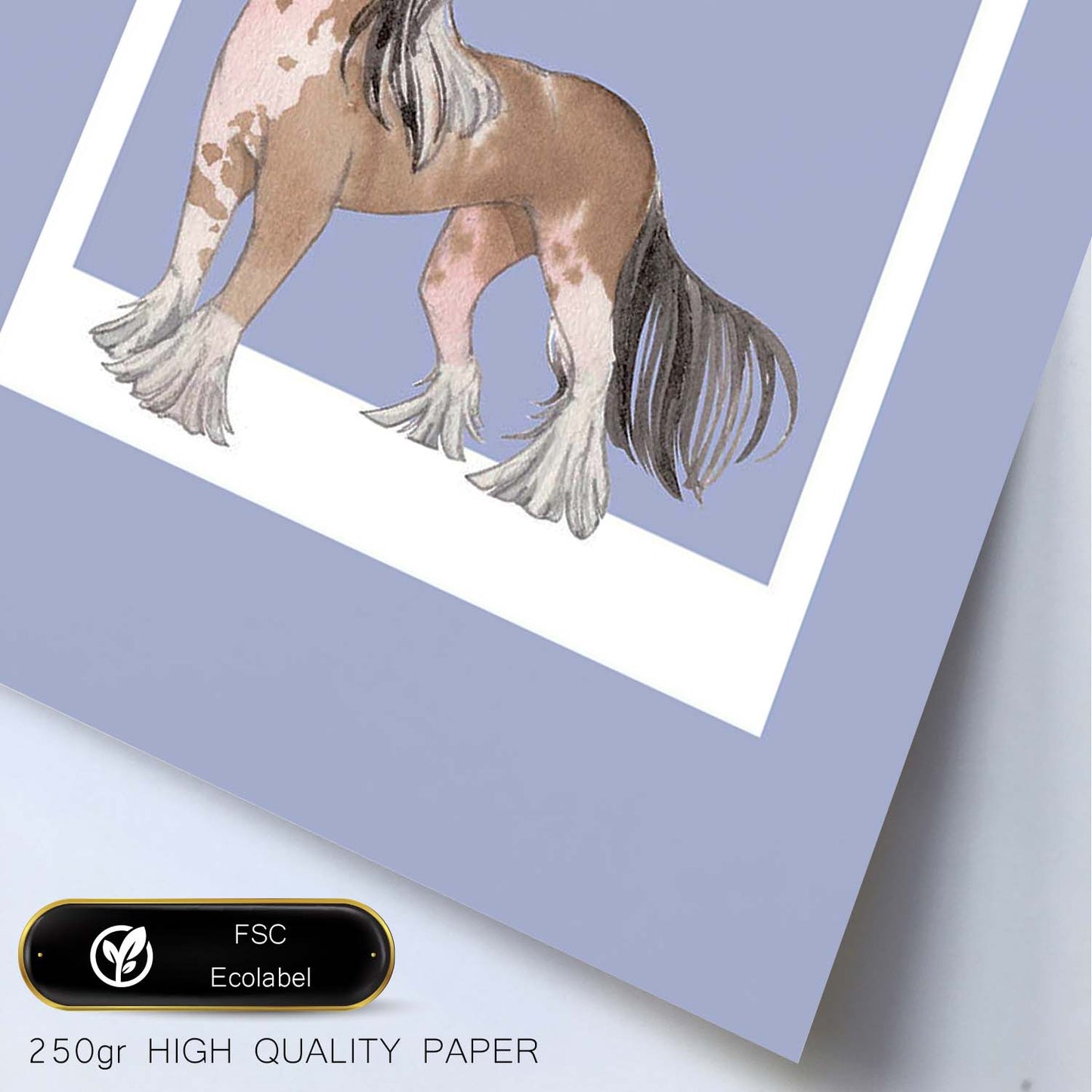 Lámina Crestado chino. Pósters con ilustraciones de razas de perro en tonos cálidos y pastel.-Artwork-Nacnic-Nacnic Estudio SL