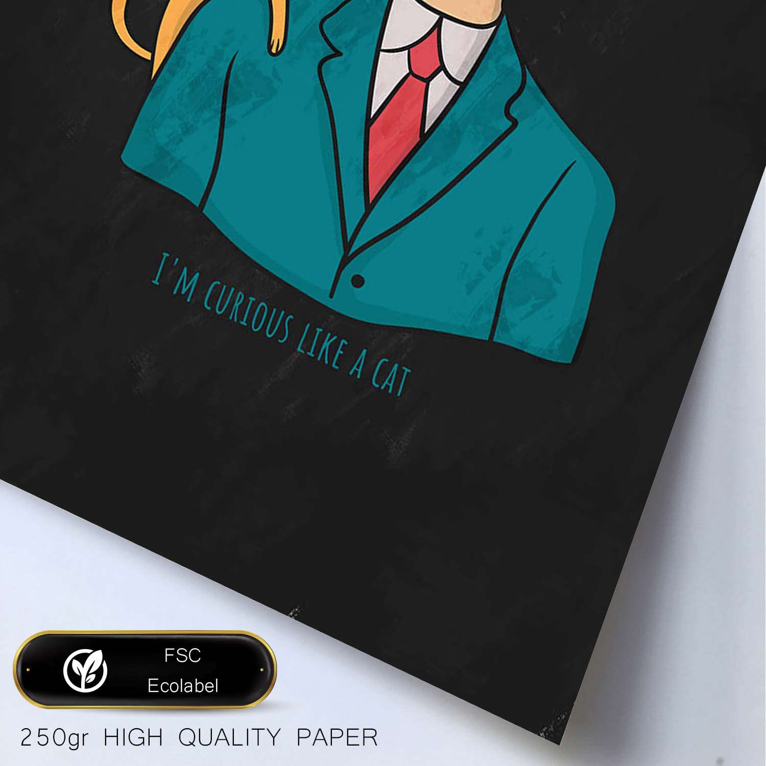 Lámina Curioso como un gato. Pósters de gatos con divertidas referencias al mundo del arte.-Artwork-Nacnic-Nacnic Estudio SL