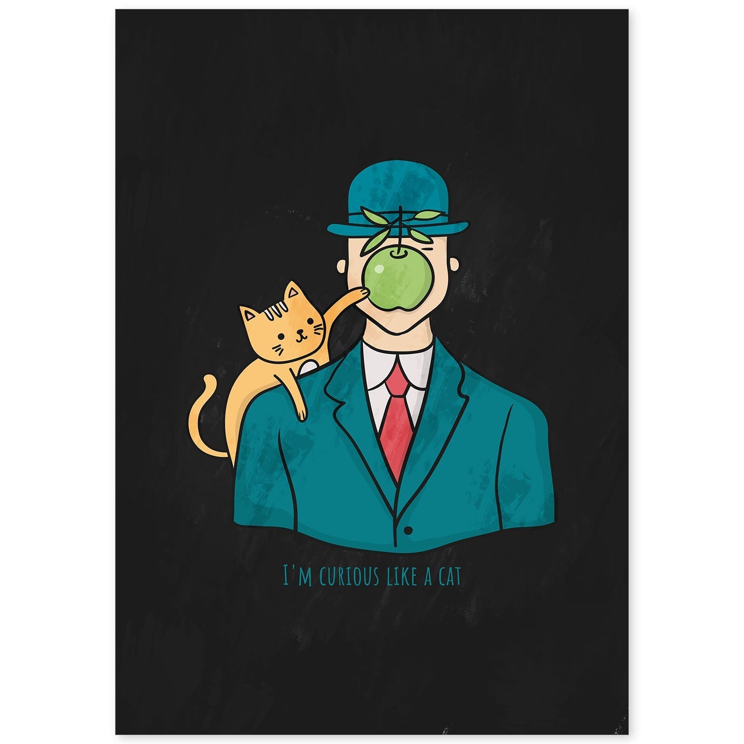 Lámina Curioso como un gato. Pósters de gatos con divertidas referencias al mundo del arte.-Artwork-Nacnic-A4-Sin marco-Nacnic Estudio SL