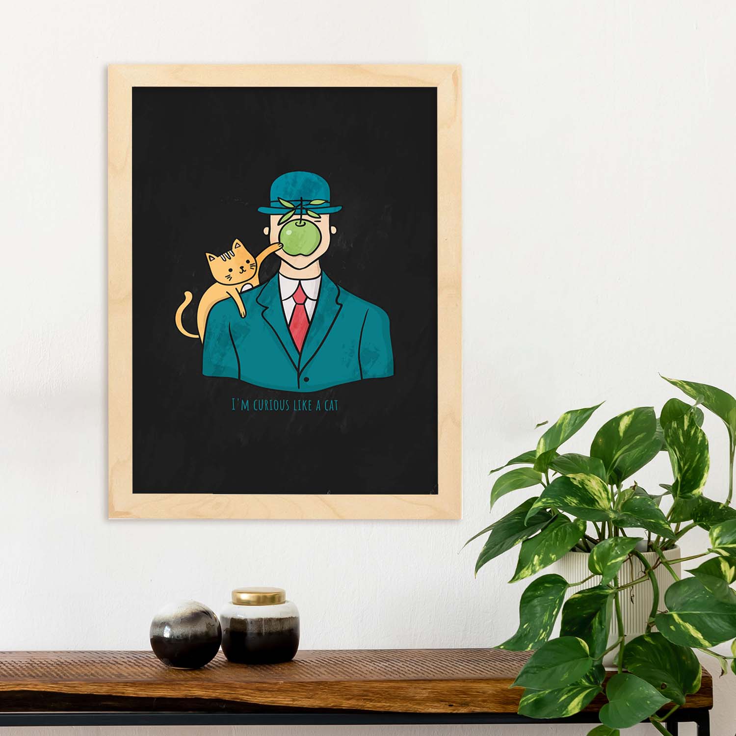 Lámina Curioso como un gato. Pósters de gatos con divertidas referencias al mundo del arte.-Artwork-Nacnic-Nacnic Estudio SL