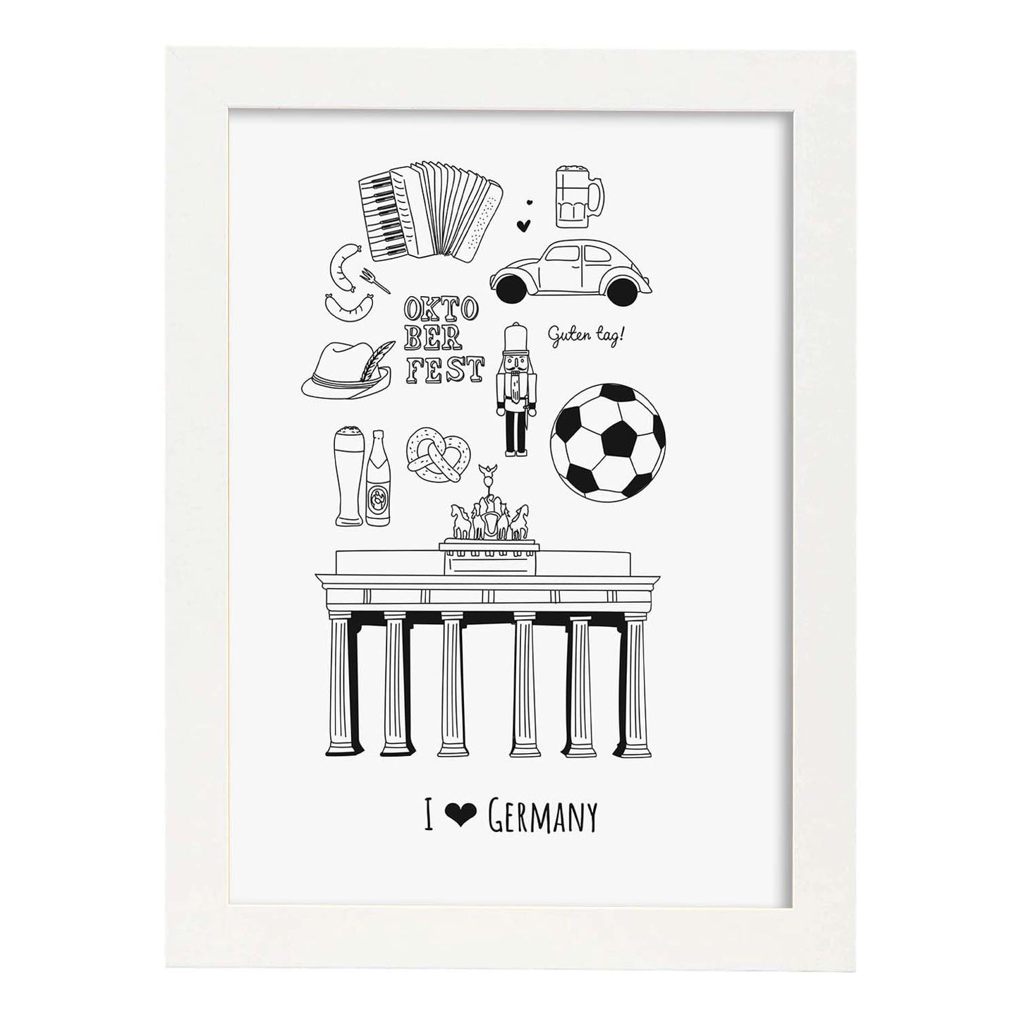 Lámina de Alemania. Pósters de países y ciudades del mundo. Imágenes de monumentos y viajes.-Artwork-Nacnic-A3-Marco Blanco-Nacnic Estudio SL