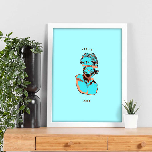 Lámina de Apolo. Pósters con bustos minimalistas de los dioses de la mitología griega.-Artwork-Nacnic-Nacnic Estudio SL