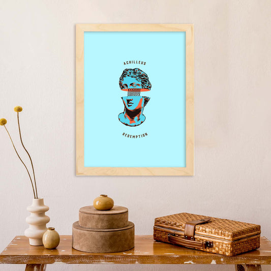 Lámina de Aquiles. Pósters con bustos minimalistas de los dioses de la mitología griega.-Artwork-Nacnic-Nacnic Estudio SL