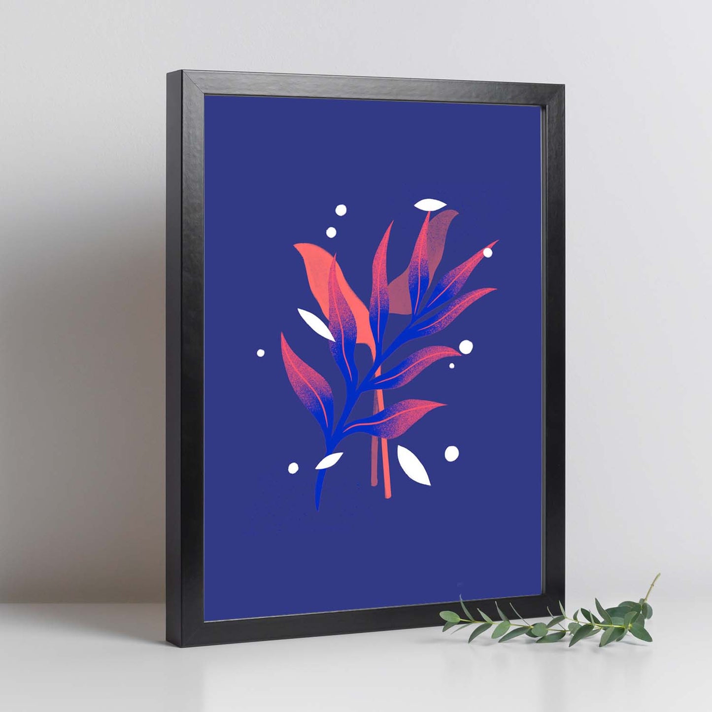 Lámina de arte abstracto Planta azul. Pósters florales coloridos.-Artwork-Nacnic-Nacnic Estudio SL