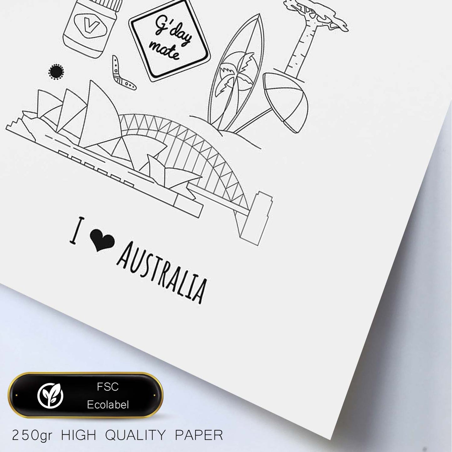 Lámina de Australia. Pósters de países y ciudades del mundo. Imágenes de monumentos y viajes.-Artwork-Nacnic-Nacnic Estudio SL