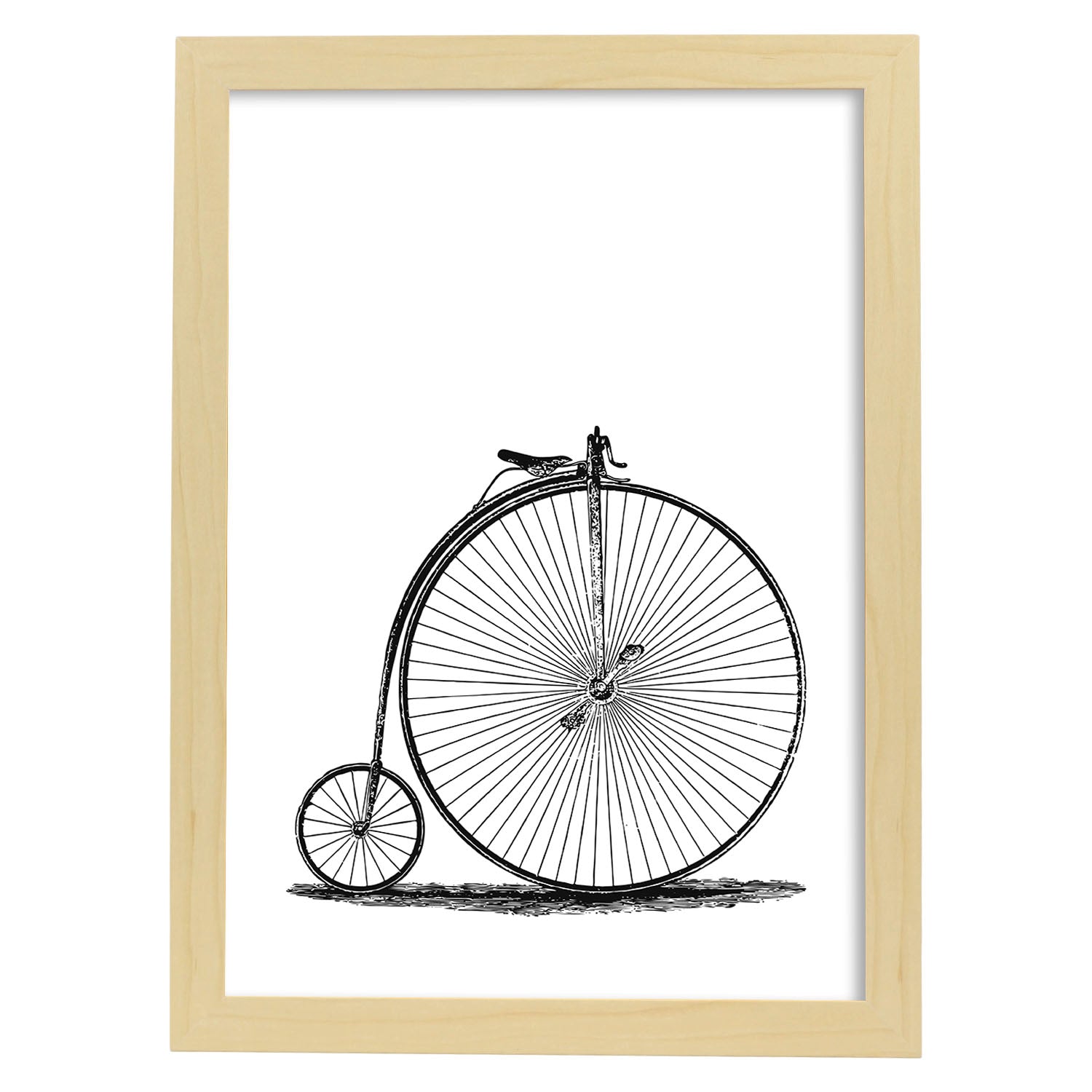Lámina de Bicicleta. Posters con objetos vintage.-Artwork-Nacnic-A3-Marco Madera clara-Nacnic Estudio SL