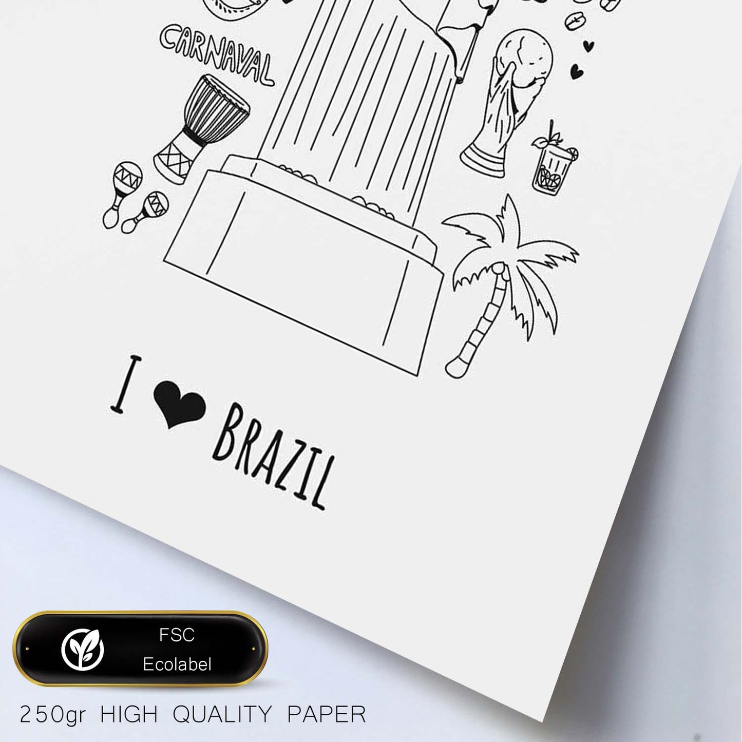 Lámina de Brasil. Pósters de países y ciudades del mundo. Imágenes de monumentos y viajes.-Artwork-Nacnic-Nacnic Estudio SL