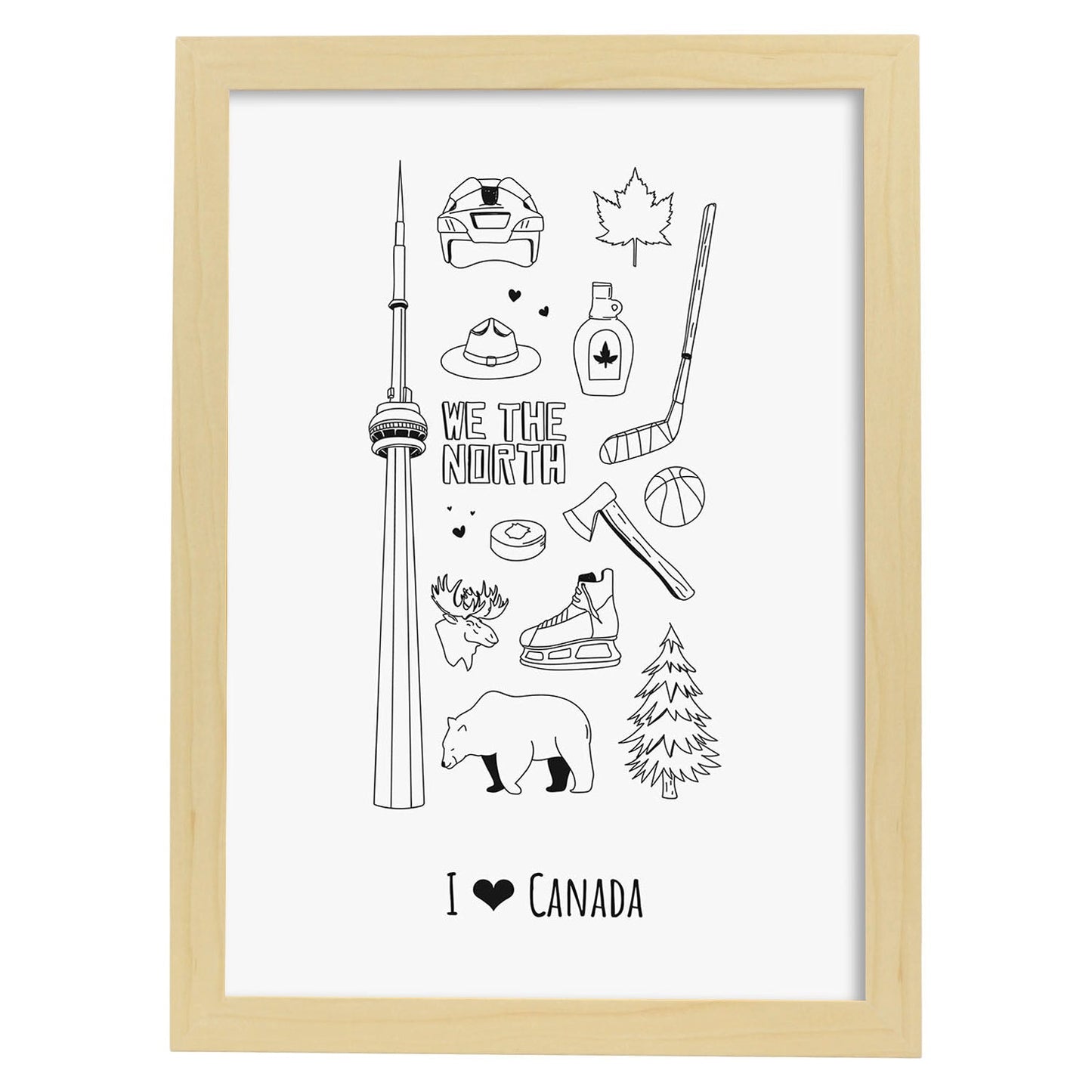Lámina de Canada. Pósters de países y ciudades del mundo. Imágenes de monumentos y viajes.-Artwork-Nacnic-A3-Marco Madera clara-Nacnic Estudio SL