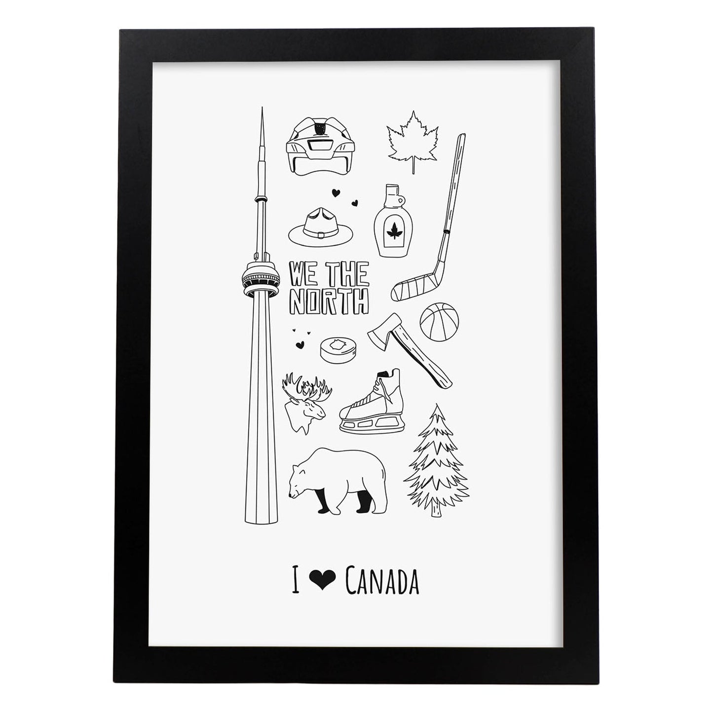 Lámina de Canada. Pósters de países y ciudades del mundo. Imágenes de monumentos y viajes.-Artwork-Nacnic-A4-Marco Negro-Nacnic Estudio SL