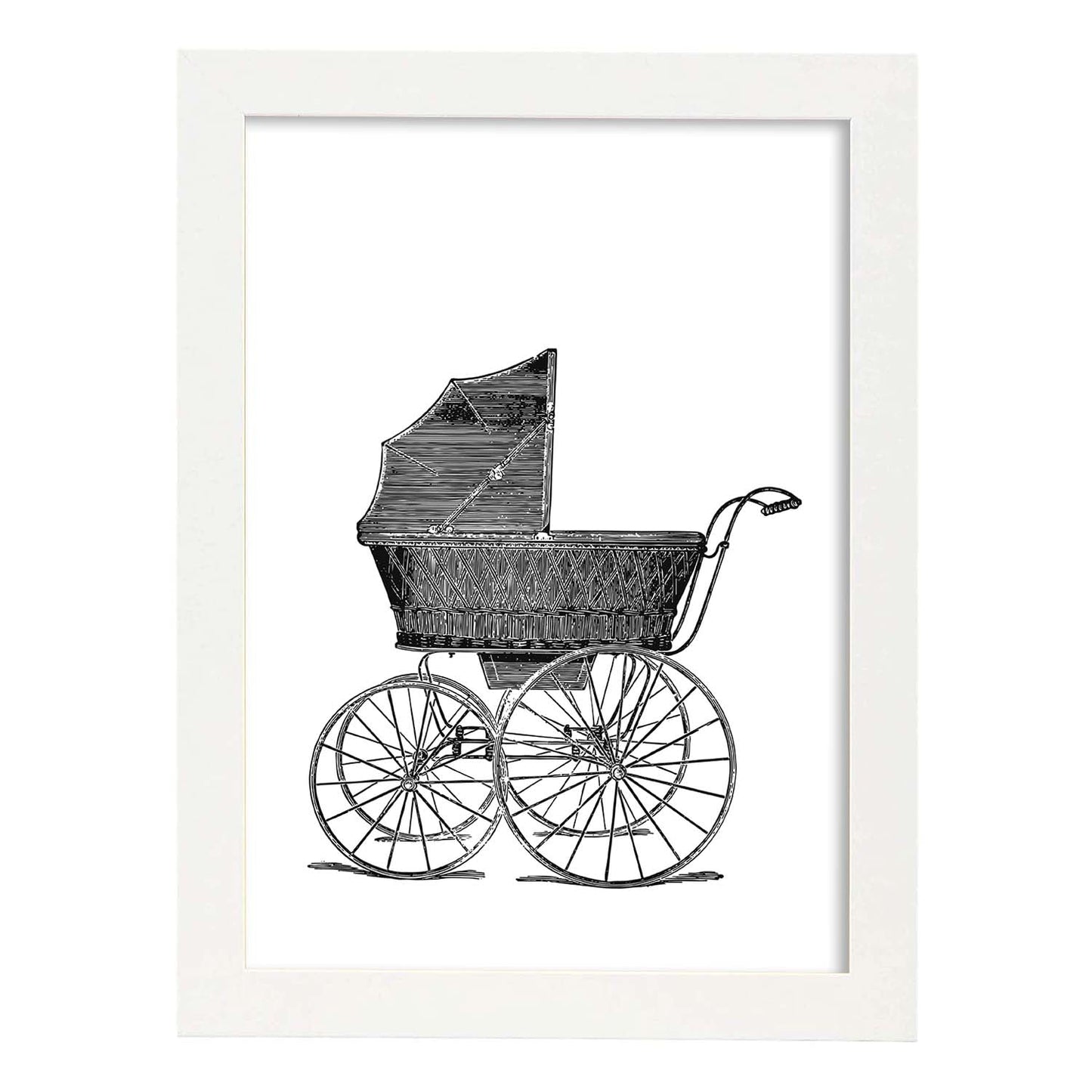 Lámina de Carrito de bebe. Posters con objetos vintage.-Artwork-Nacnic-A3-Marco Blanco-Nacnic Estudio SL