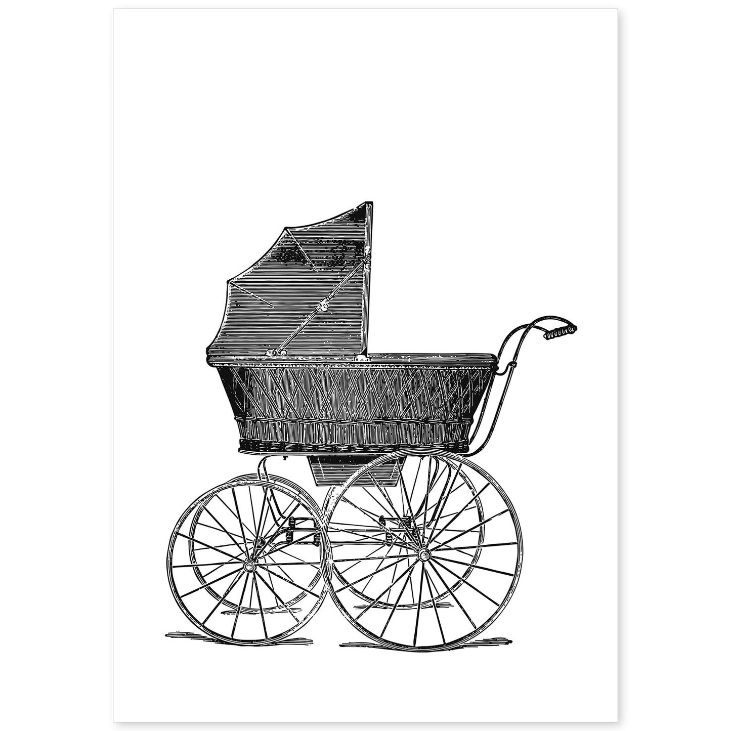 Lámina de Carrito de bebe. Posters con objetos vintage.-Artwork-Nacnic-A4-Sin marco-Nacnic Estudio SL