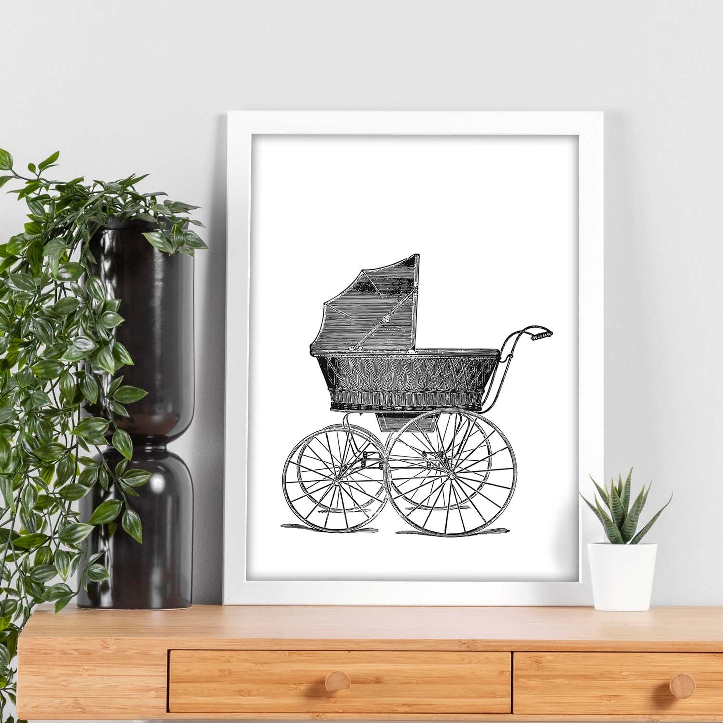 Lámina de Carrito de bebe. Posters con objetos vintage.-Artwork-Nacnic-Nacnic Estudio SL