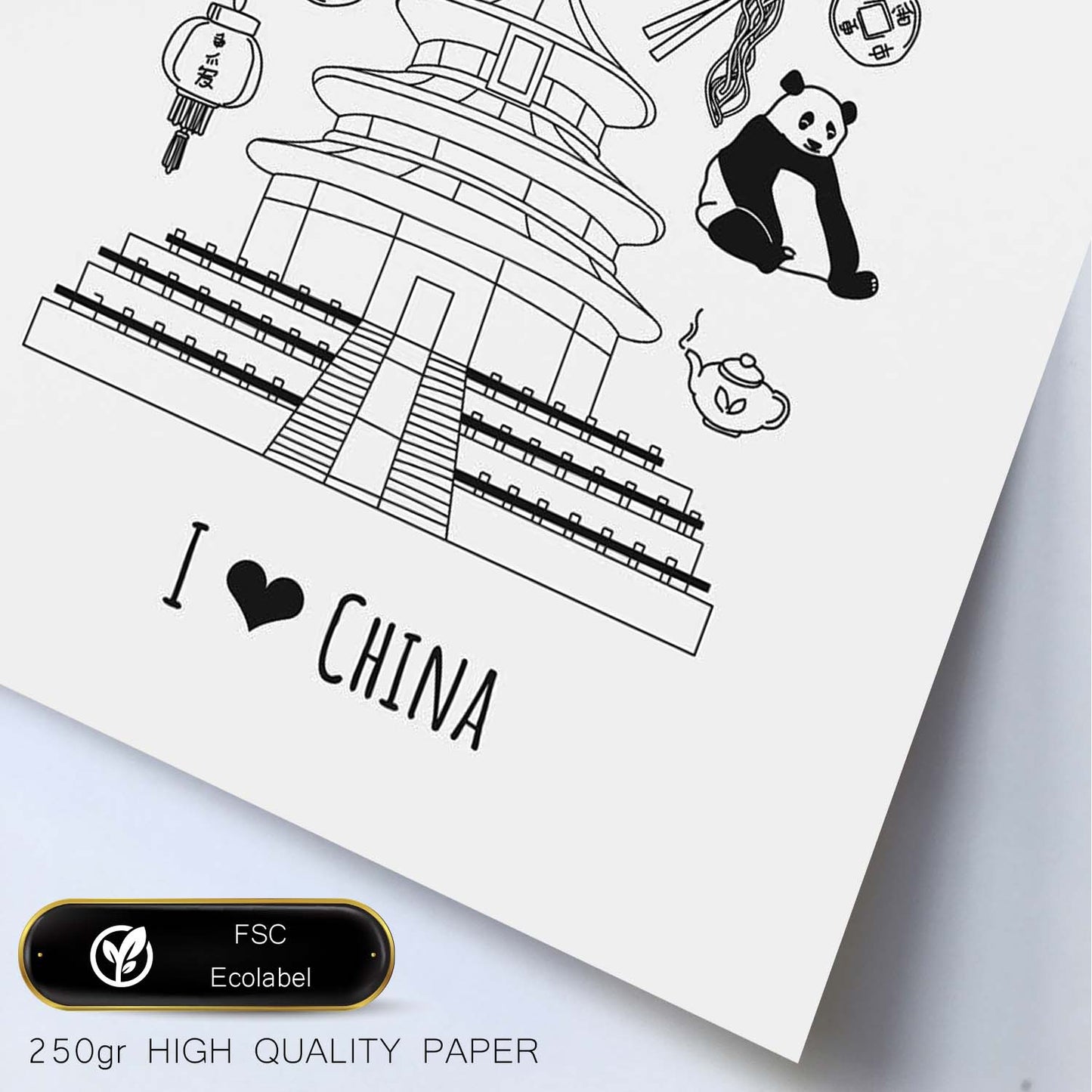 Lámina de China. Pósters de países y ciudades del mundo. Imágenes de monumentos y viajes.-Artwork-Nacnic-Nacnic Estudio SL