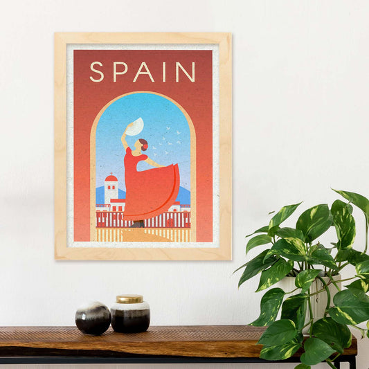 Lámina de España. Estilo vintage. Poster ciudad en colores. Anuncio España-Artwork-Nacnic-Nacnic Estudio SL