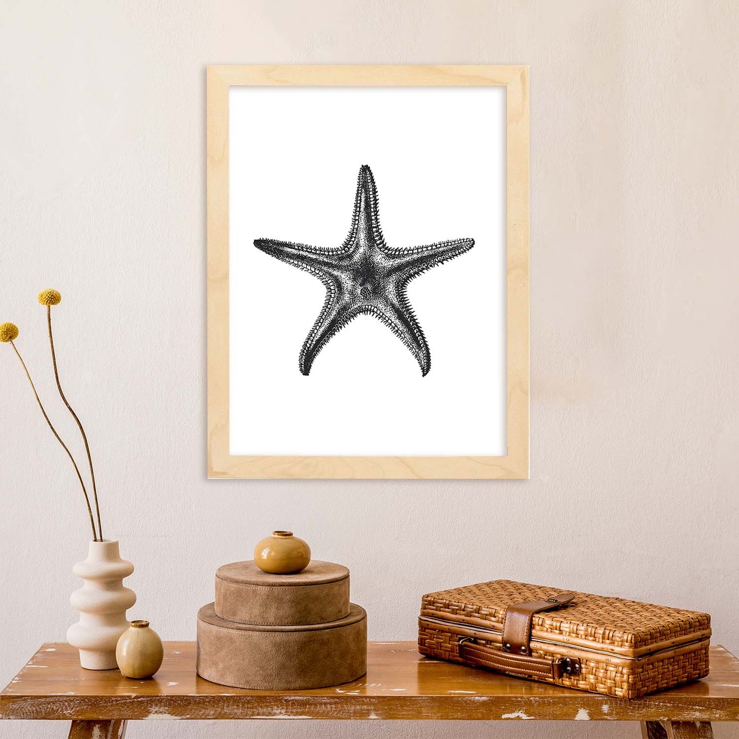 Lámina de Estrella de mar. Posters con animales en blanco y negro.-Artwork-Nacnic-Nacnic Estudio SL