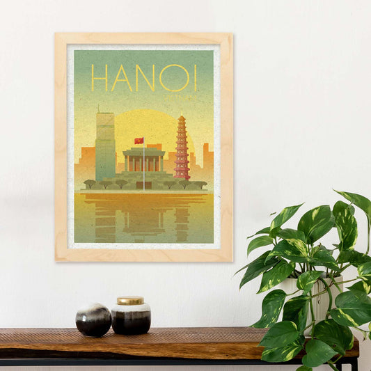 Lámina de Hanoi. Estilo vintage. Poster ciudad en colores. Anuncio Hanoi-Artwork-Nacnic-Nacnic Estudio SL