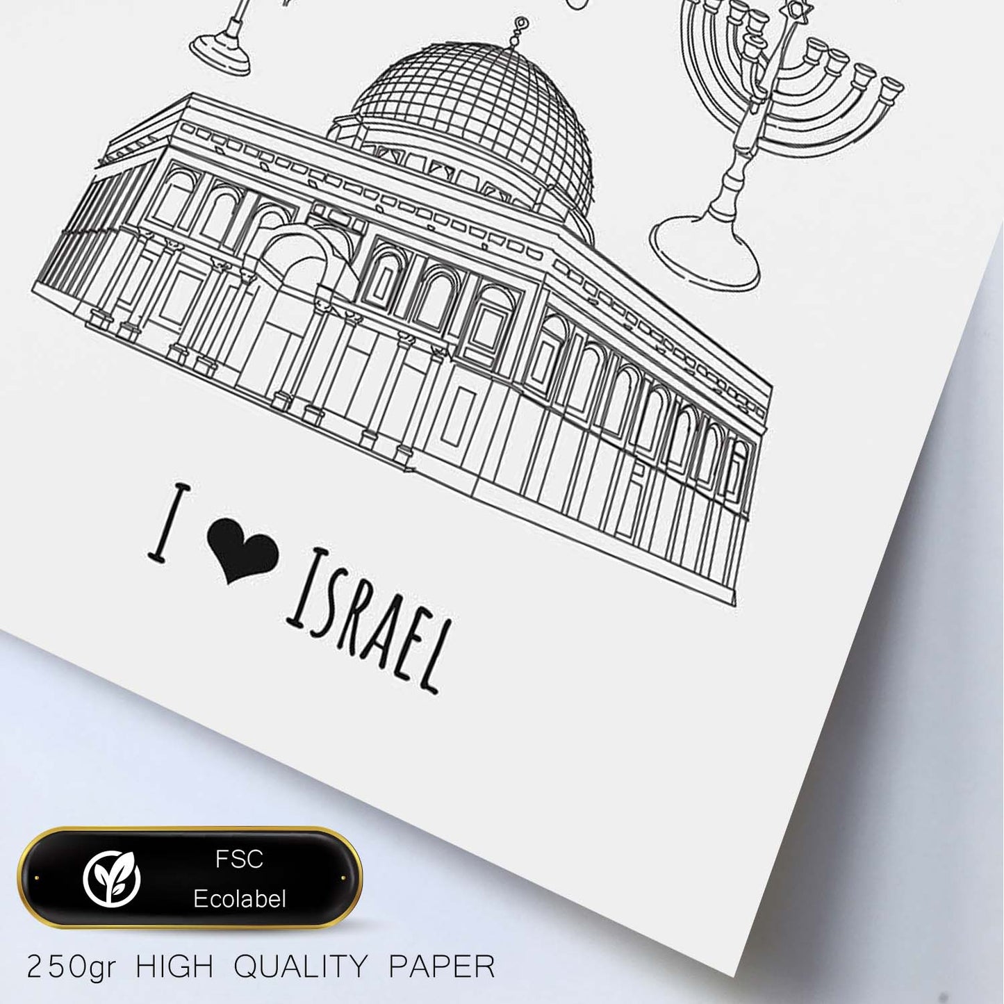Lámina de Israel. Pósters de países y ciudades del mundo. Imágenes de monumentos y viajes.-Artwork-Nacnic-Nacnic Estudio SL