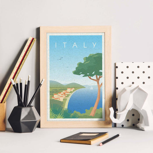 Lámina de Italia. Estilo vintage. Poster ciudad en colores. Anuncio Italia-Artwork-Nacnic-Nacnic Estudio SL