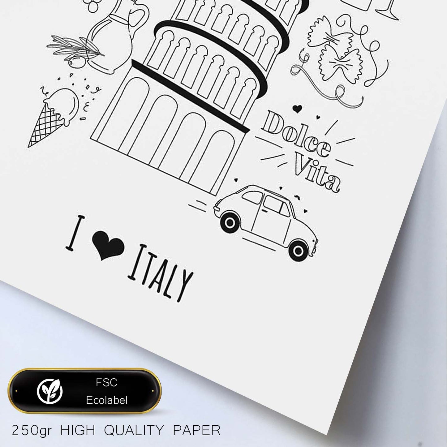 Lámina de Italia. Pósters de países y ciudades del mundo. Imágenes de monumentos y viajes.-Artwork-Nacnic-Nacnic Estudio SL
