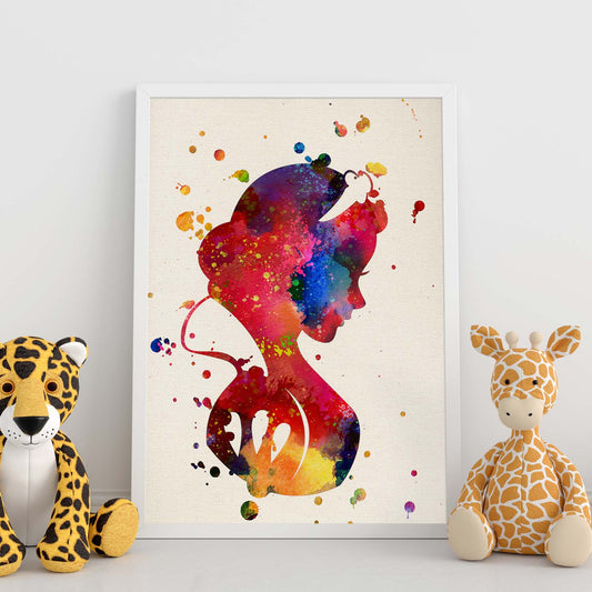 Lámina de la famosa pelicula BLANCANIEVES en estilo explosión de color . Poster coleccción peliculas. Papel 250 gr alta calidad.-Artwork-Nacnic-Nacnic Estudio SL