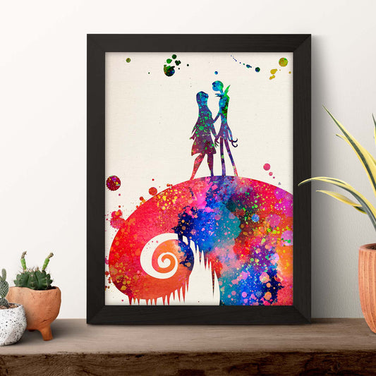 Lámina de la famosa pelicula Pesadilla antes de Navidad en Poster estilo explosión de color .-Artwork-Nacnic-Nacnic Estudio SL