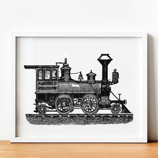 Lámina de Locomotora. Posters con objetos vintage.-Artwork-Nacnic-Nacnic Estudio SL