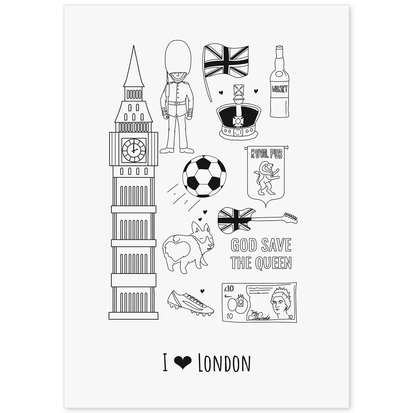 Lámina de Londres. Pósters de países y ciudades del mundo. Imágenes de monumentos y viajes.-Artwork-Nacnic-A4-Sin marco-Nacnic Estudio SL