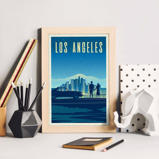 Lámina de Los Angeles. Estilo vintage. Poster ciudad en colores. Anuncio Estados Unidos-Artwork-Nacnic-Nacnic Estudio SL