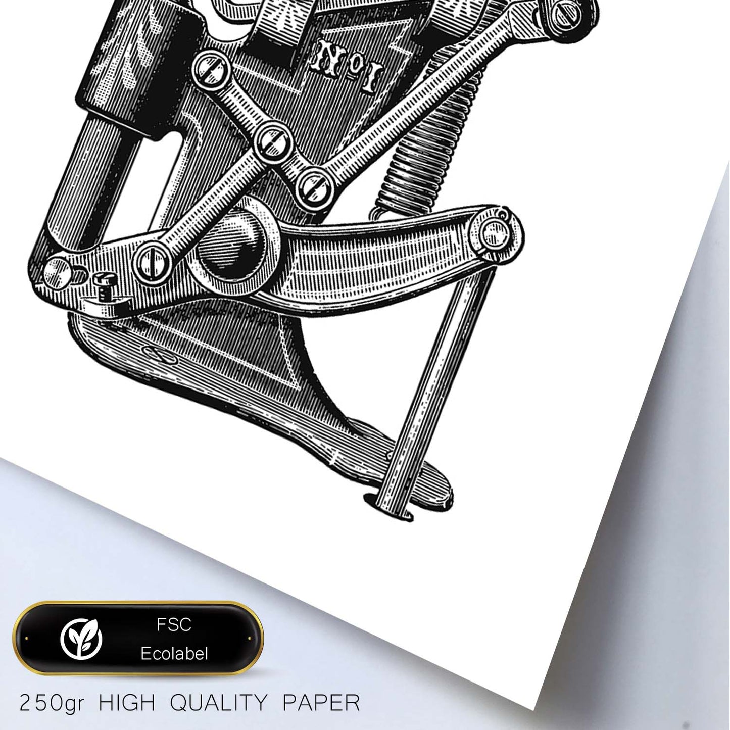 Lámina de Maquina de coser. Posters con objetos vintage.-Artwork-Nacnic-Nacnic Estudio SL