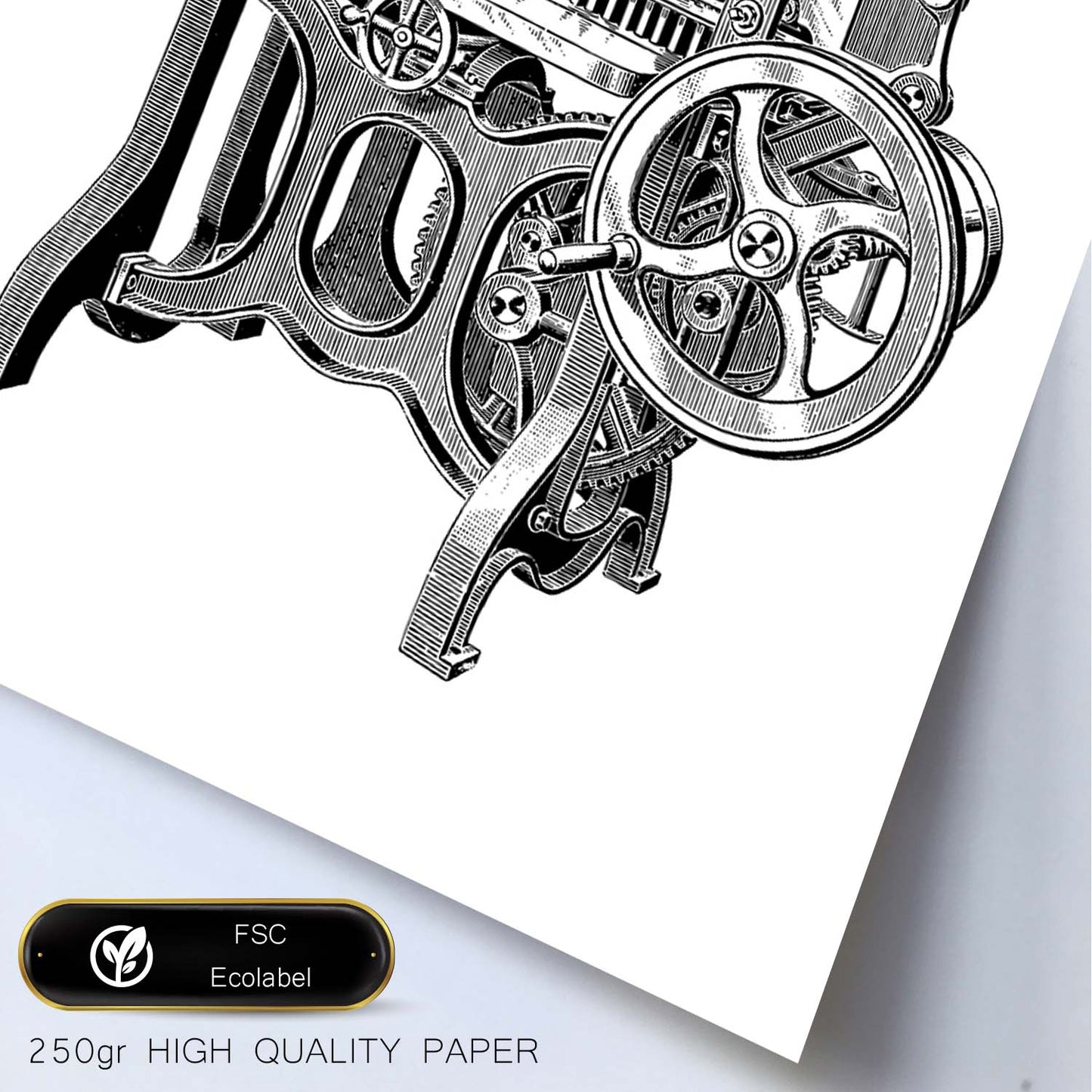 Lámina de Maquina de tejer. Posters con objetos vintage.-Artwork-Nacnic-Nacnic Estudio SL