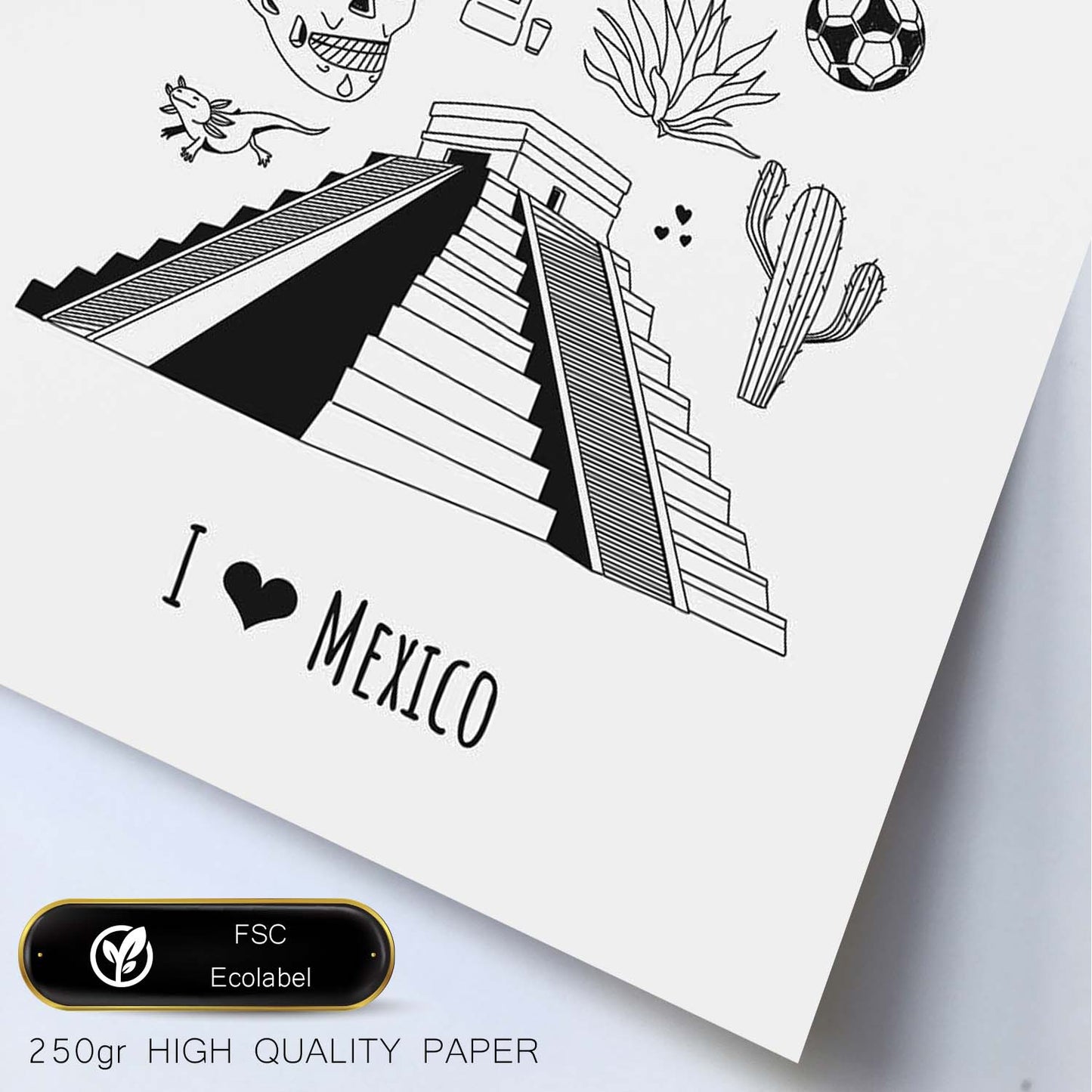Lámina de México. Pósters de países y ciudades del mundo. Imágenes de monumentos y viajes.-Artwork-Nacnic-Nacnic Estudio SL