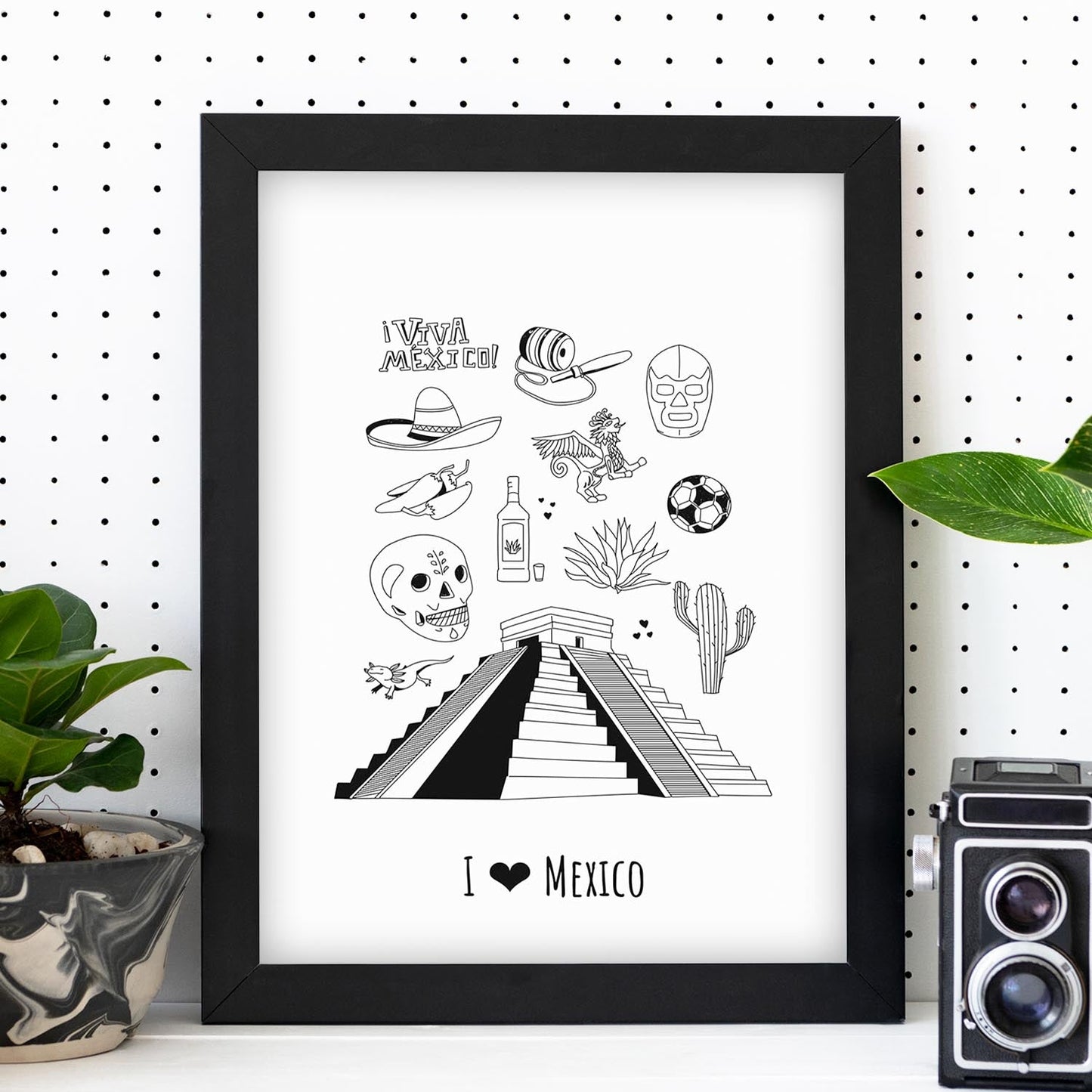 Lámina de México. Pósters de países y ciudades del mundo. Imágenes de monumentos y viajes.-Artwork-Nacnic-Nacnic Estudio SL
