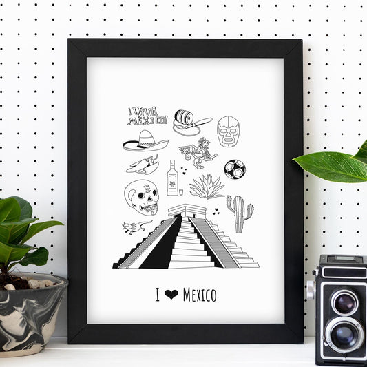 Lámina de México. Pósters de países y ciudades del mundo. Imágenes de monumentos y viajes.-Artwork-Nacnic-Nacnic Estudio SL