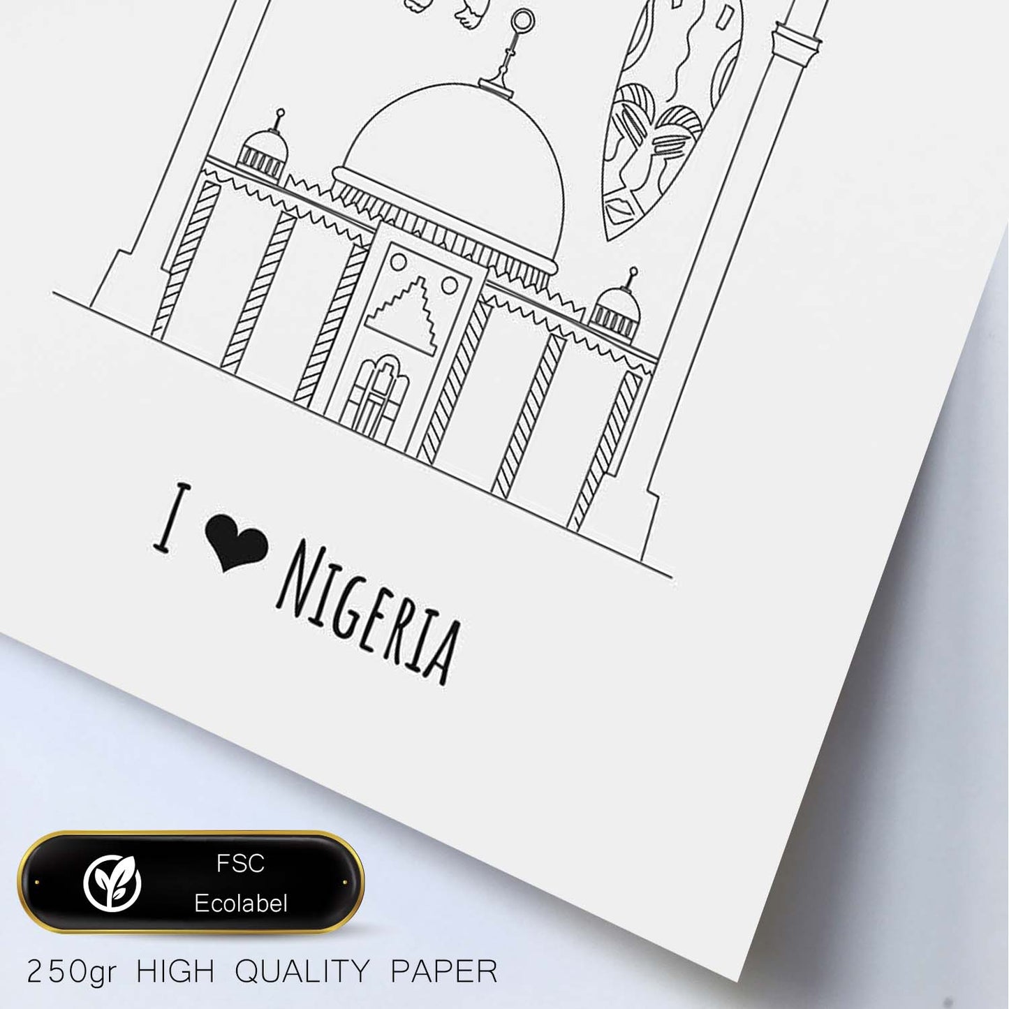 Lámina de Nigeria. Pósters de países y ciudades del mundo. Imágenes de monumentos y viajes.-Artwork-Nacnic-Nacnic Estudio SL