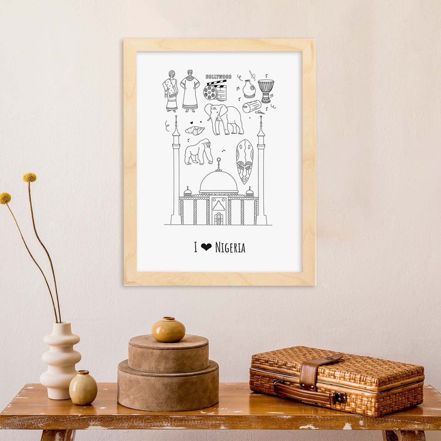Lámina de Nigeria. Pósters de países y ciudades del mundo. Imágenes de monumentos y viajes.-Artwork-Nacnic-Nacnic Estudio SL