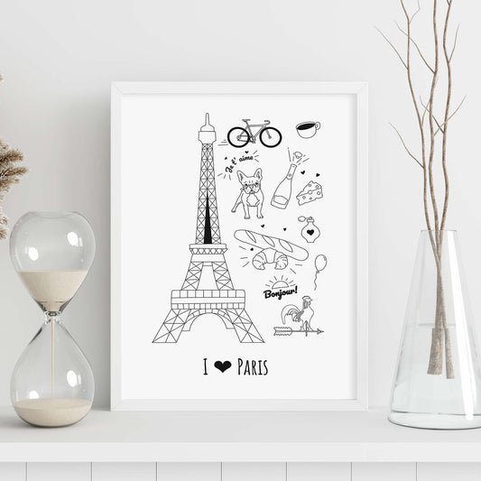 Lámina de Paris. Pósters de países y ciudades del mundo. Imágenes de monumentos y viajes.-Artwork-Nacnic-Nacnic Estudio SL