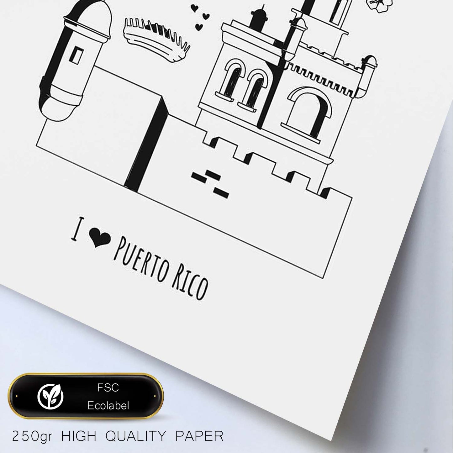 Lámina de Puerto Rico. Pósters de países y ciudades del mundo. Imágenes de monumentos y viajes.-Artwork-Nacnic-Nacnic Estudio SL