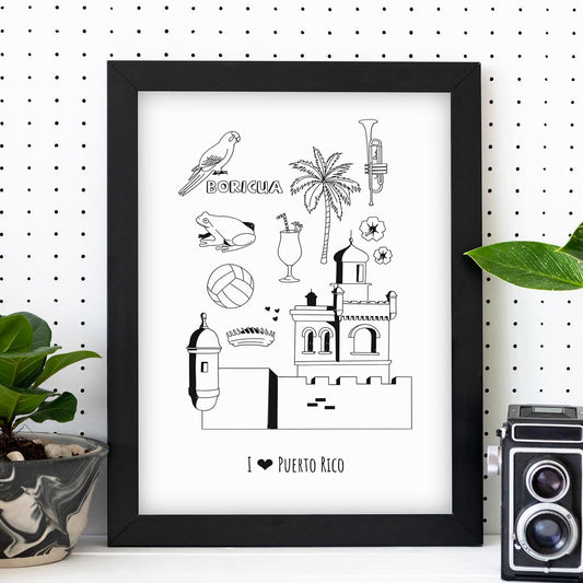 Lámina de Puerto Rico. Pósters de países y ciudades del mundo. Imágenes de monumentos y viajes.-Artwork-Nacnic-Nacnic Estudio SL