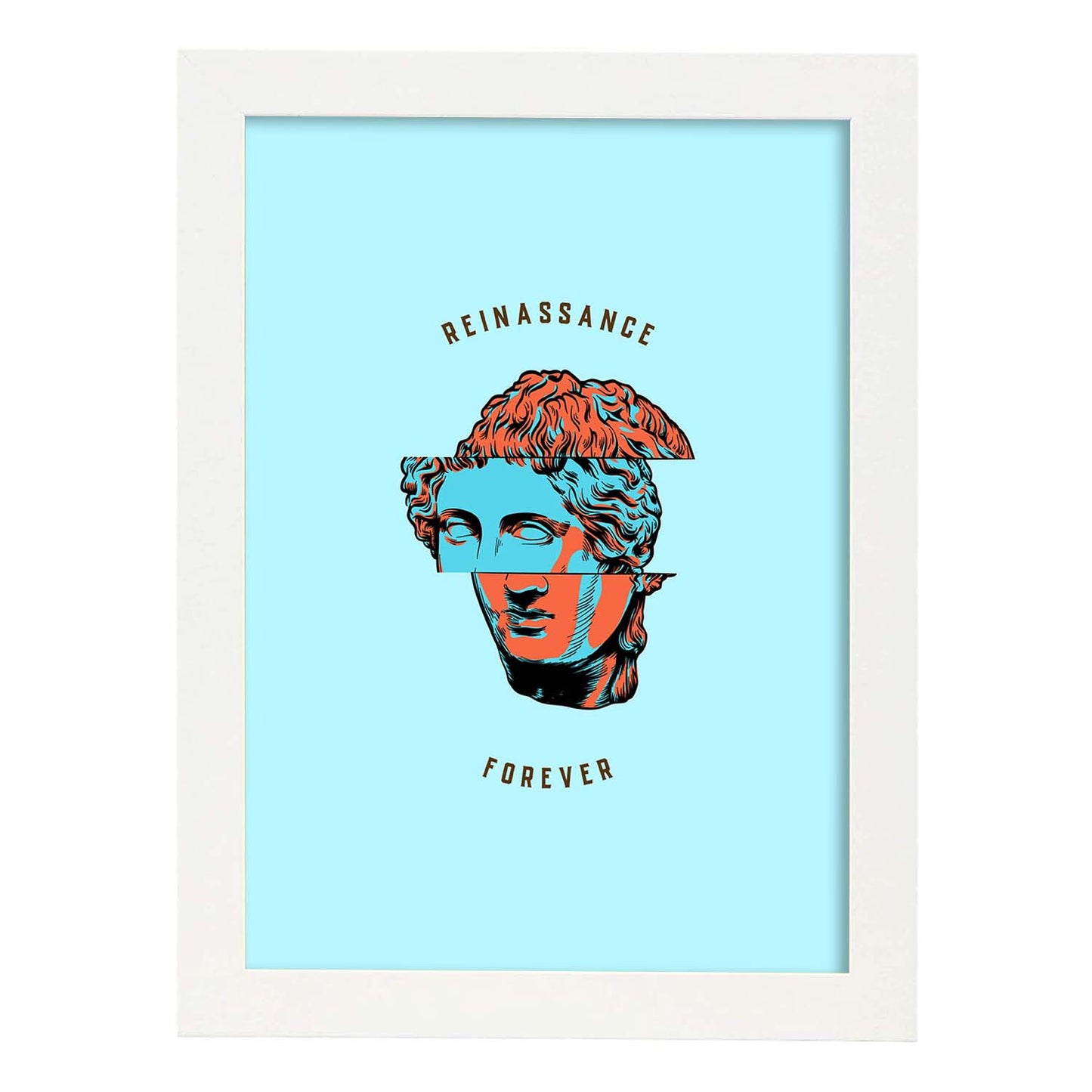 Lámina de Renacimiento. Pósters con bustos minimalistas de los dioses de la mitología griega.-Artwork-Nacnic-A3-Marco Blanco-Nacnic Estudio SL