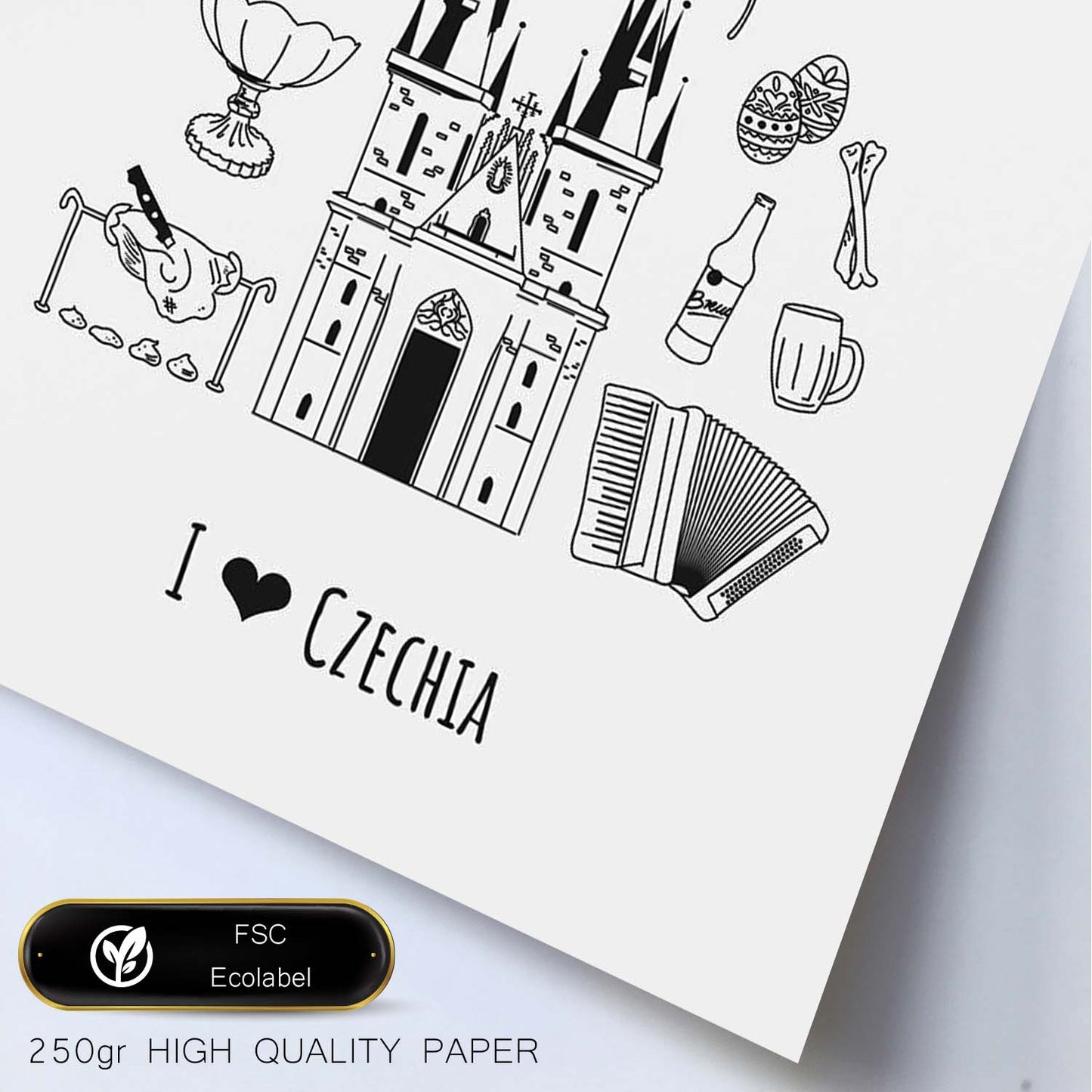 Lámina de República Checa. Pósters de países y ciudades del mundo. Imágenes de monumentos y viajes.-Artwork-Nacnic-Nacnic Estudio SL