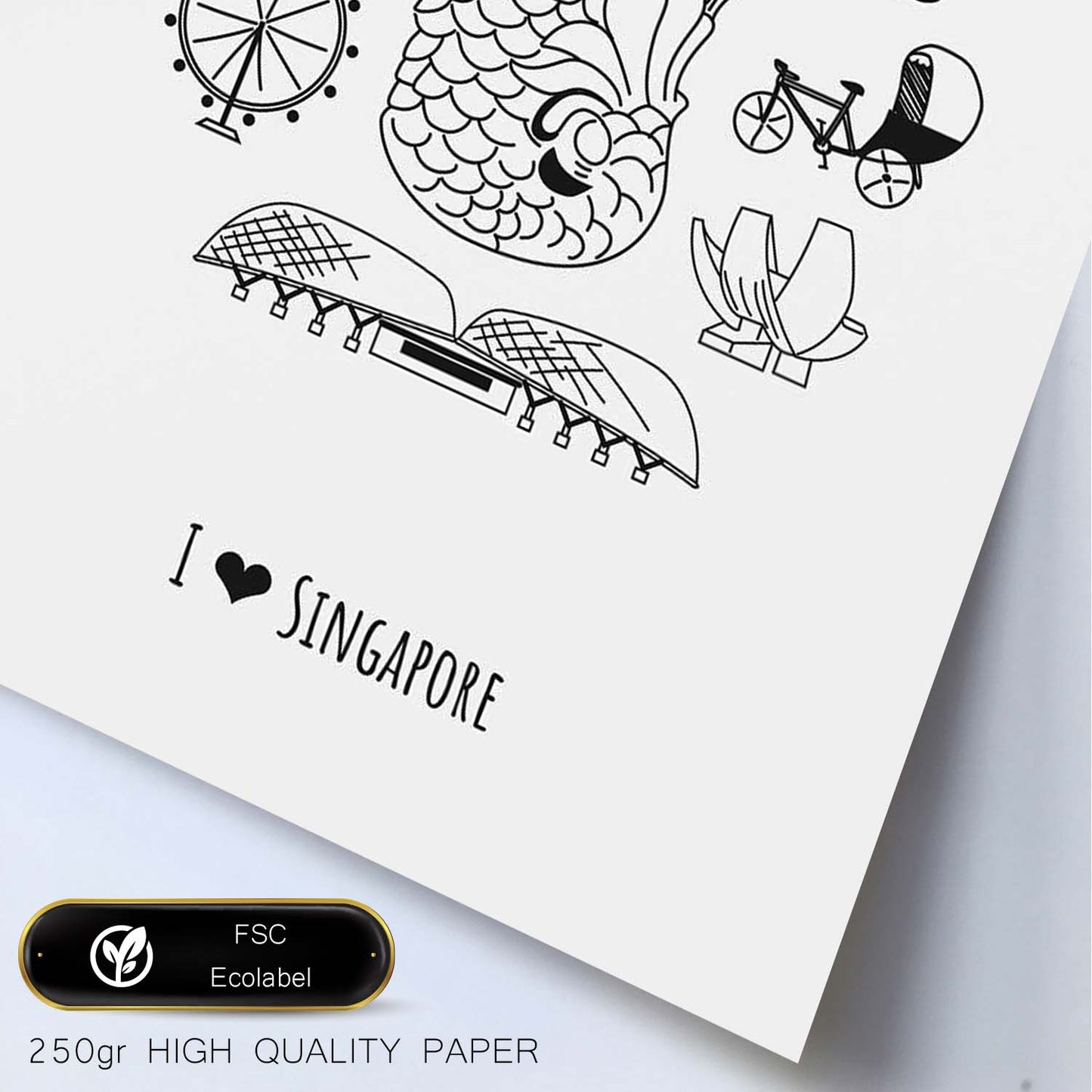 Lámina de Singapur. Pósters de países y ciudades del mundo. Imágenes de monumentos y viajes.-Artwork-Nacnic-Nacnic Estudio SL
