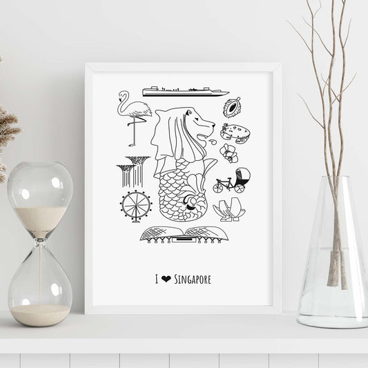 Lámina de Singapur. Pósters de países y ciudades del mundo. Imágenes de monumentos y viajes.-Artwork-Nacnic-Nacnic Estudio SL