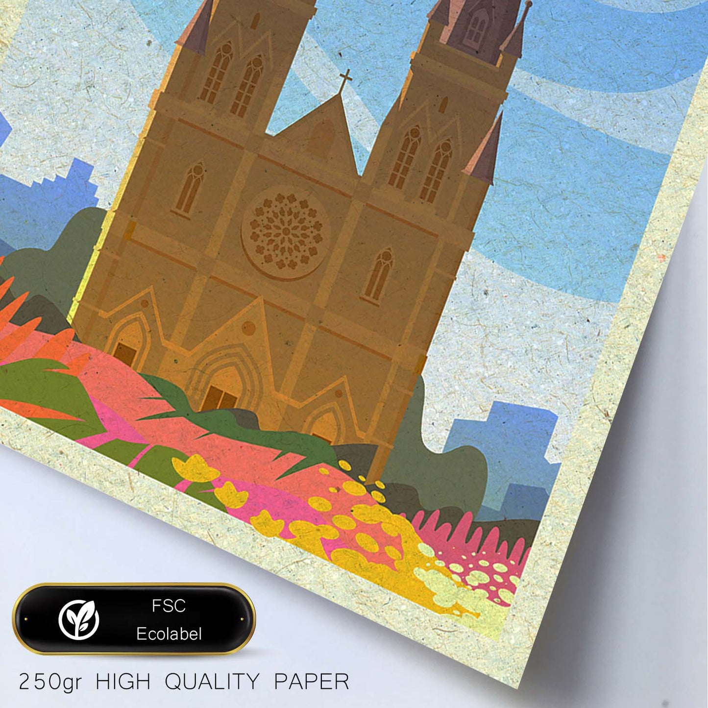 Lámina de Sydney Iglesia. Estilo vintage. Poster iglesia en colores. Anuncio Sydney Iglesia-Artwork-Nacnic-Nacnic Estudio SL