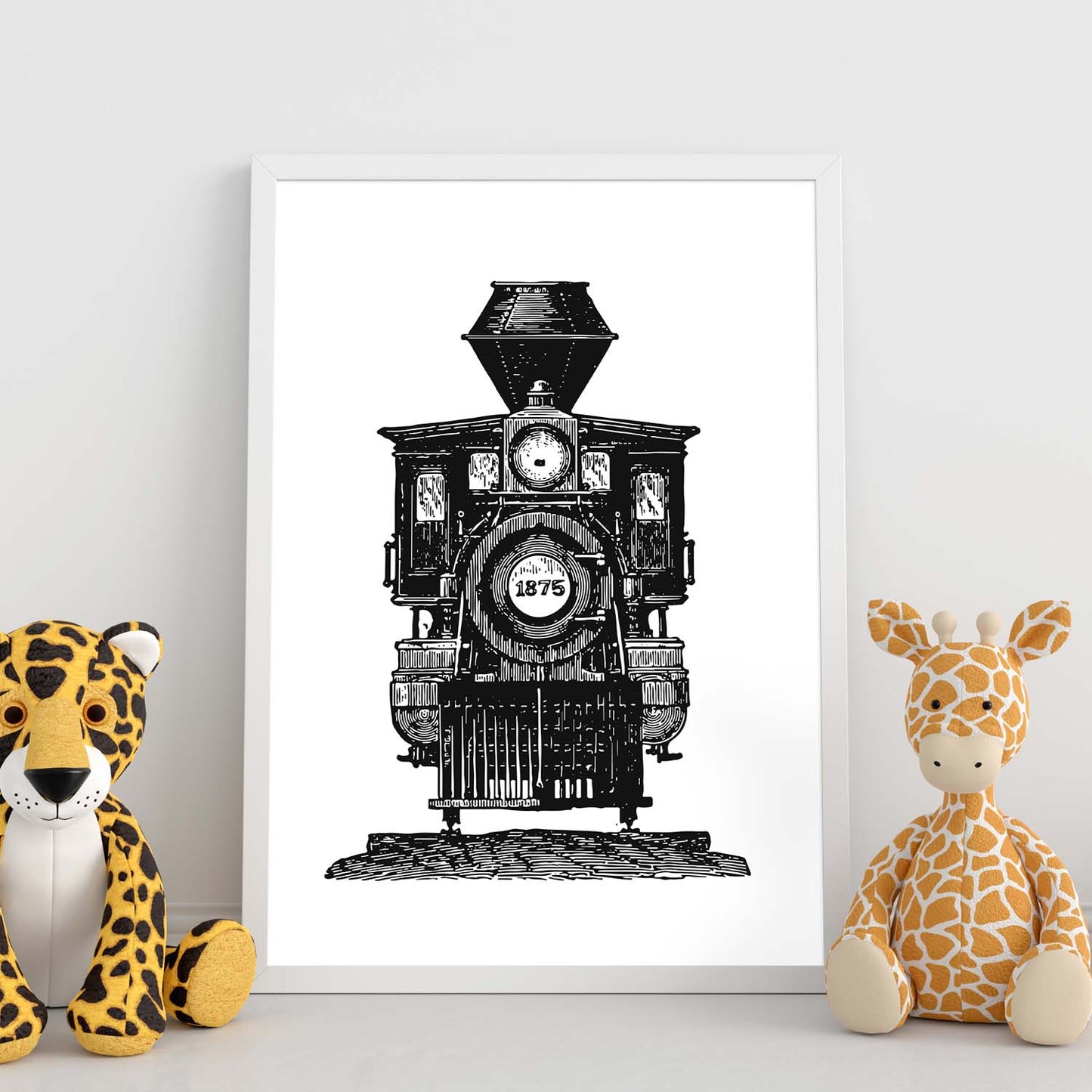 Lámina de Tren a vapor. Posters con objetos vintage.-Artwork-Nacnic-Nacnic Estudio SL