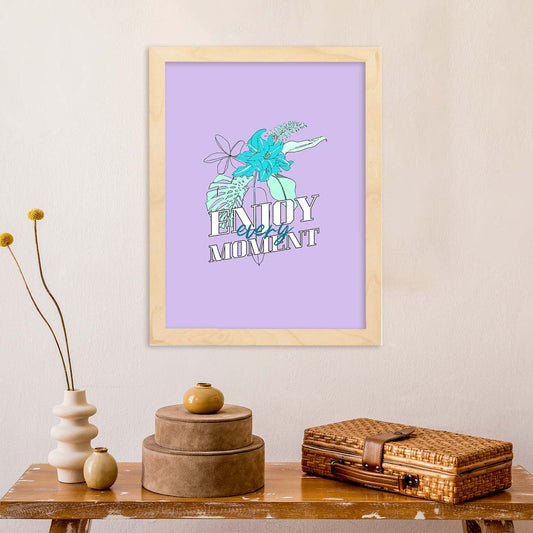 Lámina Disfruta cada momento. Pósters con ilustraciones florales en tonos pastel.-Artwork-Nacnic-Nacnic Estudio SL