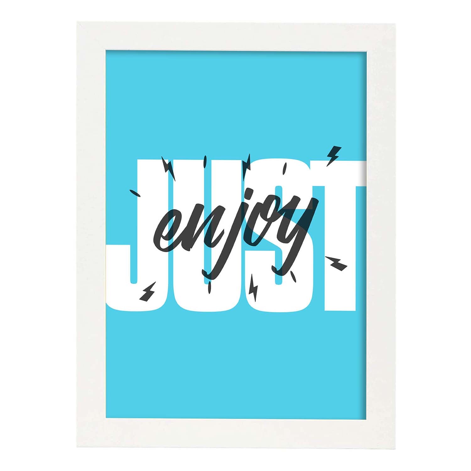 Lámina Disfruta. Pósters con diseño de rótulo y mensajes motivacionales para el día a día.-Artwork-Nacnic-A3-Marco Blanco-Nacnic Estudio SL