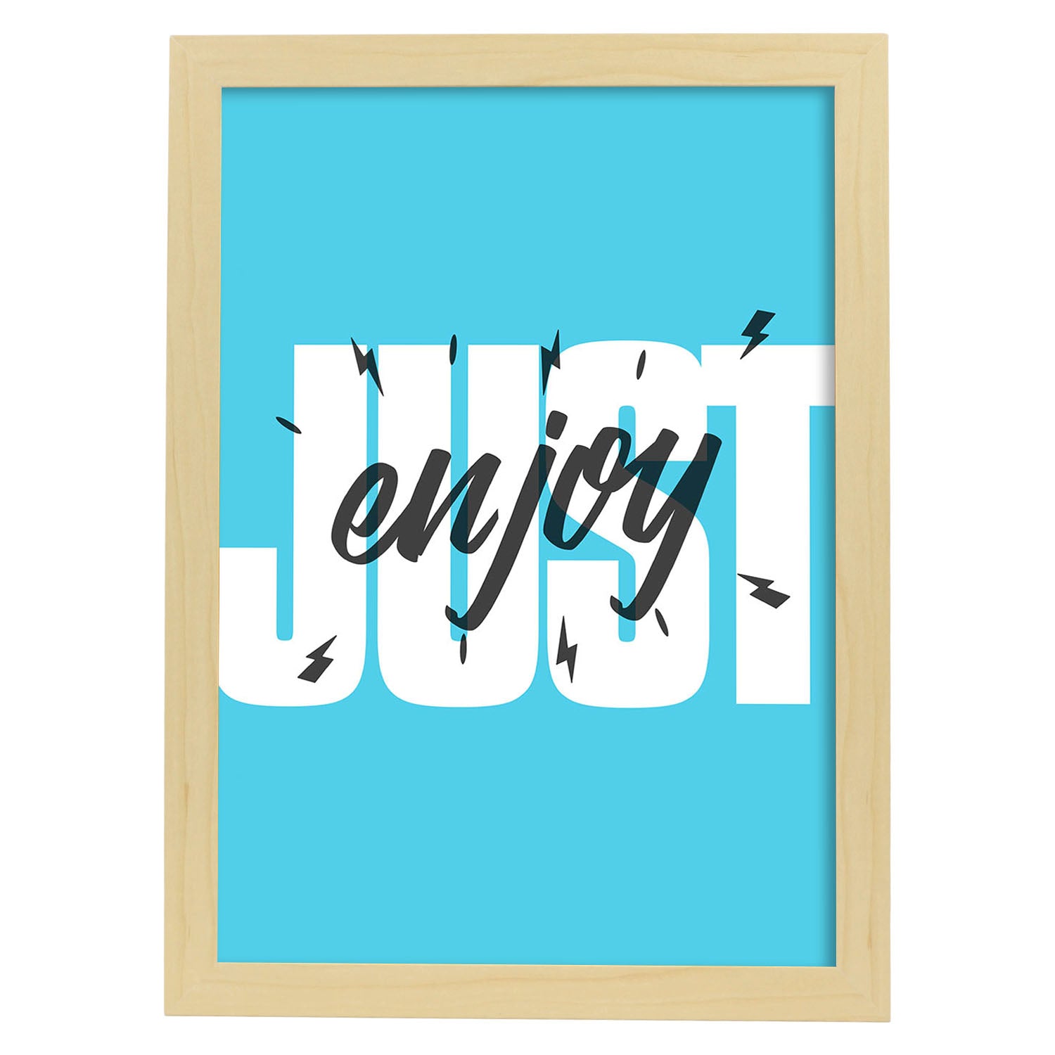 Lámina Disfruta. Pósters con diseño de rótulo y mensajes motivacionales para el día a día.-Artwork-Nacnic-A3-Marco Madera clara-Nacnic Estudio SL